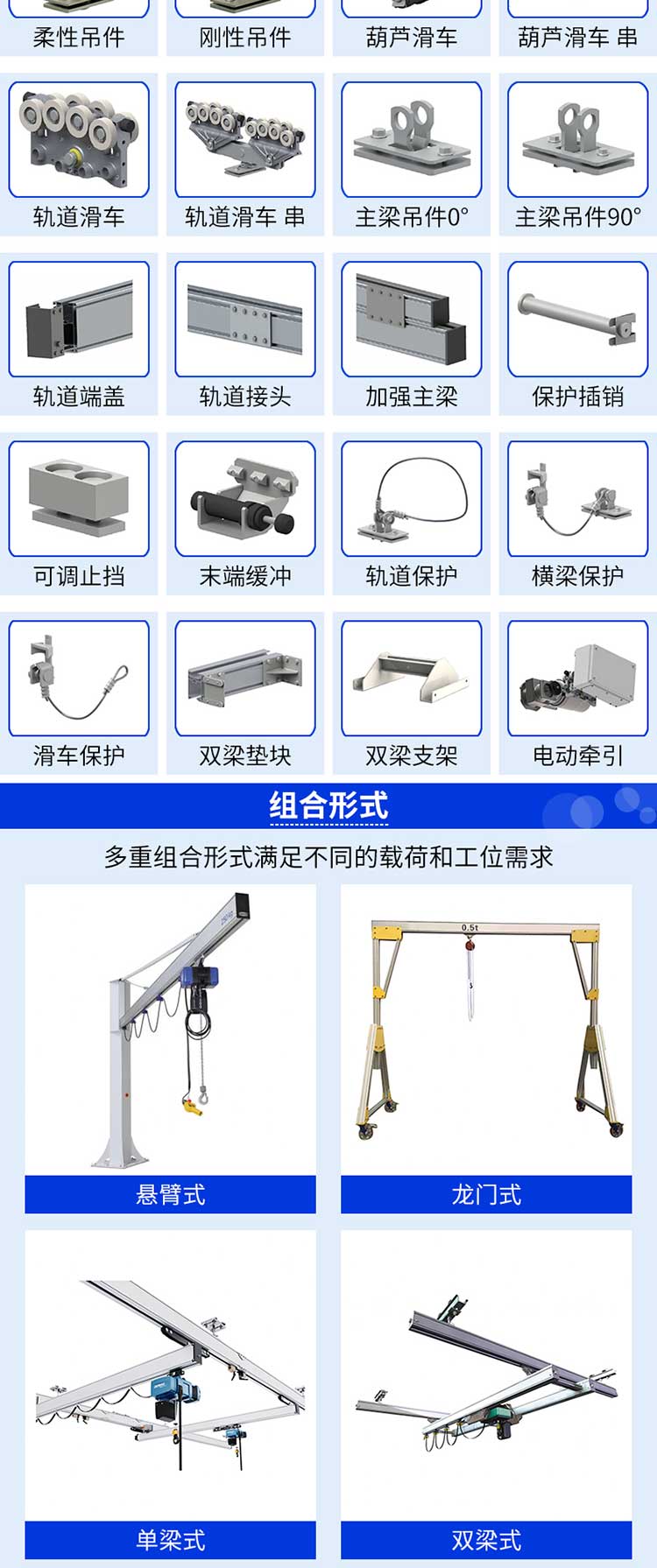 铝合金轨道起重机配件明细